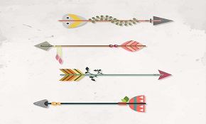4 creative arrows design vector